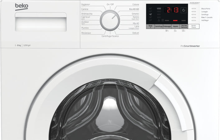Beko WUX81282WI/IT Lavatrice Carica Frontale 8 Kg 1200 Giri/min Bianca A