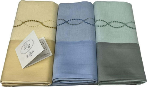3 Asciugamani E 3 Ospiti Di 100% Lino Ricamato Con Bordo Di Raso In Cotone Art. Felce Var. 2 Broderie Casa e cucina/Tessili per la casa/Biancheria da bagno/Asciugamani/Set di asciugamani Biancheria Arredo Home - Nola, Commerciovirtuoso.it