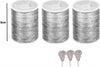 3-Bobine-Rotoli-Filo-Poliestere-Metallico-+-Infila-Ago-Argentato-Ricamo-Cucito