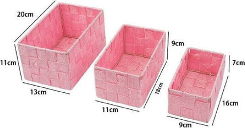 3-Cestini-Tessuto-Scatole-Organizer-Bagno-Porta-Oggetti-Bagnoschiuma-Rosa-79053