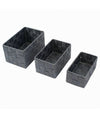 3 Cestini Tessuto Scatole Organizer Bagno Portaoggetti Makeup Grigio Scuro 79050