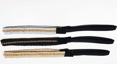 3 FASCE GLITTER CATENA 1CM NERO ORO ARGENTO RETRò ELASTICO FERMACAPELLI FRONTINO  Trade Shop italia - Napoli, Commerciovirtuoso.it