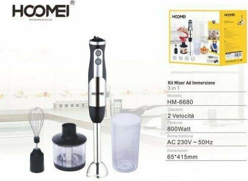3 In 1 Mixer Ad Immersione Multifunzione 800 W 2 Velocita' Cucina Hoomei Hm-6680 Casa, arredamento e bricolage > Elettrodomestici > Frullatori Trade Shop italia - Napoli, Commerciovirtuoso.it