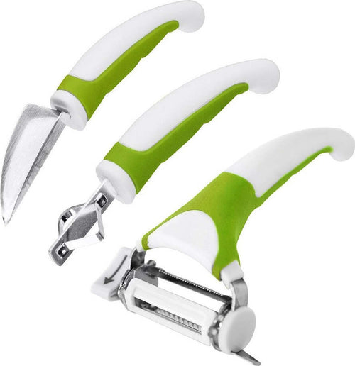 3 IN 1 ROTO PELATRICE PRATICO PER FRUTTA PATATE ORTAGGI DECORAZIONI FESTE CENE  Trade Shop italia - Napoli, Commerciovirtuoso.it