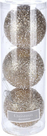 3 palline per albero di natale Champagne Ø 10 cm pendaglio decorato Casa e cucina/Decorazioni per interni/Addobbi e decorazioni per ricorrenze/Decorazioni natalizie/Addobbi e decorazioni/Palle e palline MagiediNatale.it - Altamura, Commerciovirtuoso.it