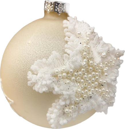 3 Palline per albero di natale in vetro beige con stella bianca da Ø 10 cm pendaglio decorato Casa e cucina/Decorazioni per interni/Addobbi e decorazioni per ricorrenze/Decorazioni natalizie/Addobbi e decorazioni/Palle e palline MagiediNatale.it - Altamura, Commerciovirtuoso.it