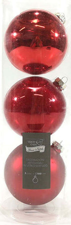 3 palline per albero di Natale in vetro Rosso da Ø10, Pendaglio Tinta Unita Casa e cucina/Decorazioni per interni/Addobbi e decorazioni per ricorrenze/Decorazioni natalizie/Addobbi e decorazioni/Palle e palline MagiediNatale.it - Altamura, Commerciovirtuoso.it
