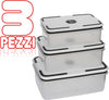 3-Pezzi-Contenitore-Cucina-Per-Cibo-Pranzo-Plastica-Trasparente-Salva-Freschezza