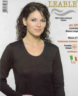 3 Pezzi Leable Maglia donna manica lunga in cotone Interlock Bianco/Nero Art. 260/327 (confezione 3 Pezzi)