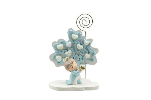 3 Pezzi Portafoto Albero della vita Nascita Bimbo cuori celeste piccolo con principe resina 3d con cuore oro