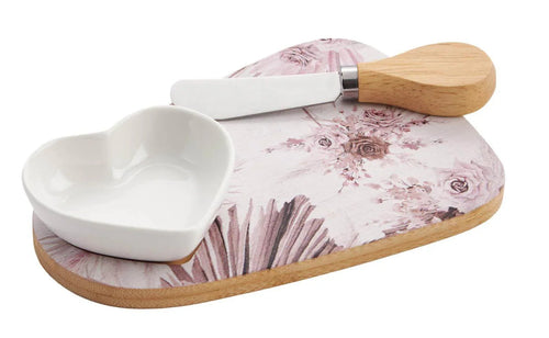 3 Pezzi Set coltello con ciotola Special Gifts Rose