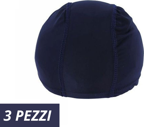 3 Pz Cuffia Piscina Mare Nuoto Pressata Monocolore Blu Con Fascia Elastica 2 Cm Sport e tempo libero/Attività ricreative all'aperto/Sport acquatici/Nuoto/Cuffie Trade Shop italia - Napoli, Commerciovirtuoso.it