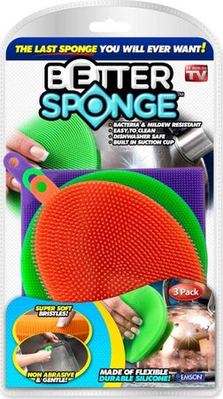 3-Spugne-Presine-Multiuso-Con-Setole-Morbide-Sgrassa-Stoviglie-Elimina-Batteri