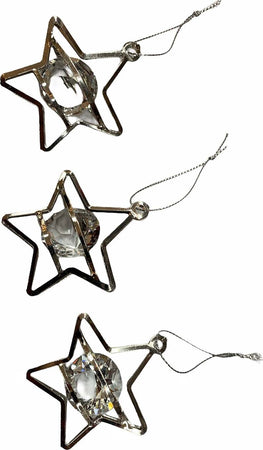 3 Stelle argento pendaglio decorato per Albero di Natale decorazione natalizia Casa e cucina/Decorazioni per interni/Addobbi e decorazioni per ricorrenze/Decorazioni natalizie/Addobbi e decorazioni/Palle e palline MagiediNatale.it - Altamura, Commerciovirtuoso.it