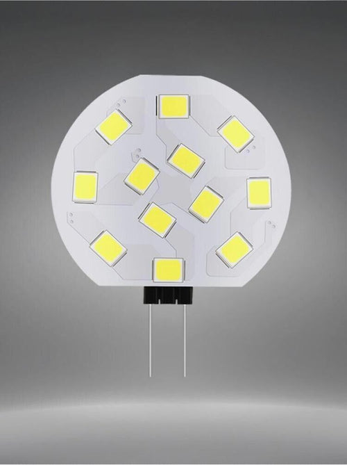 3 X Lampadina 12 Led Luce Bianca Lampada Slim Piastra Tonda G4 2 Watt Universo