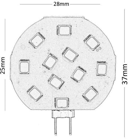 3 X Lampadina 12 Led Luce Bianca Lampada Slim Piastra Tonda G4 2 Watt Universo