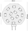 3 X Lampadina 12 Led Luce Calda Lampada Slim Piastra Tonda G4 2 Watt Kovalmax