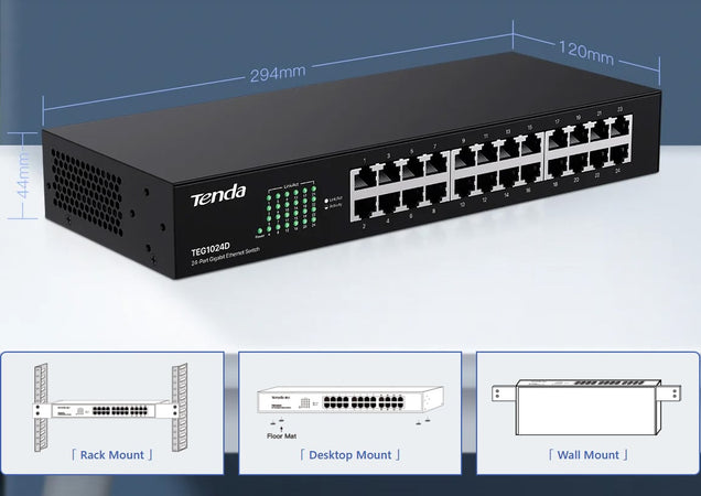 Switch 24 Porte 10/100/1000 Gigabit Non Gestito, TEG1024D