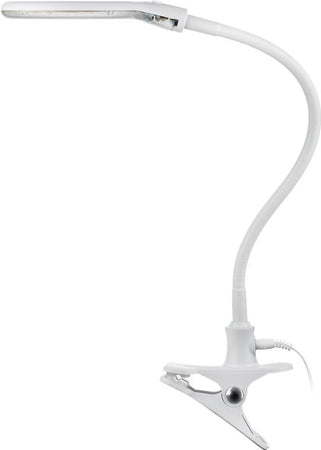 Lampada LED con Lente d'ingrandimento Base di Appoggio e Clip da Tavolo 6W Bianco