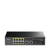 Switch Gigabit PoE+ 8 Porte con 2 Uplink GBE e 2 Gigabit SFP, GS1010PS2 Nero