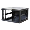 Armadio Rack 19'' a muro 6 unità sezione unica profondità 450mm Nero