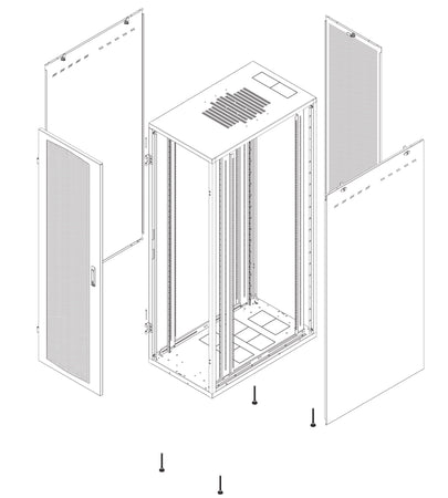 Armadio Server Rack NextGen 1000 19'' 600x1200 42U Nero Porta Grigliata