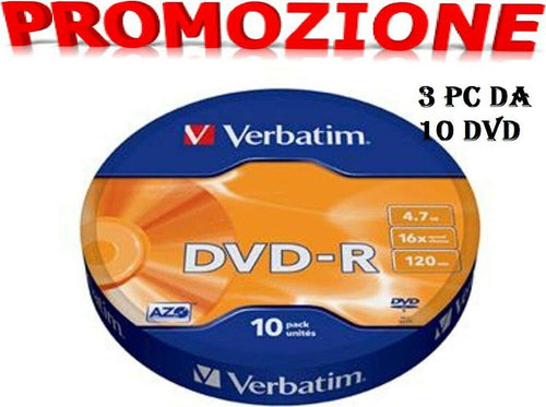 30-DVD--R-Verbatim-100-%-Vergini-Vuoti-16-X-4.7-Gb-120-Min-Offerta