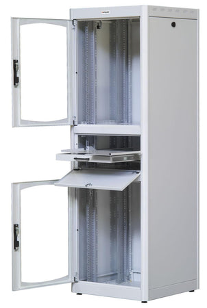 Armadio Rack 19'' 600x600 38U con Ripiano Tastiera Grigio