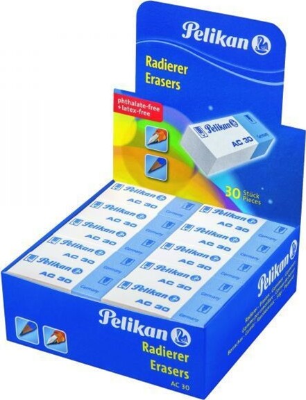 30-Gomme-Per-Cancellare-Bianche-Pelikan-Per-Uso-Scuola-Ufficio-Disegno-Tecnico