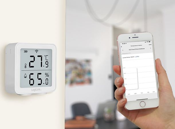 Termoigrometro Wireless Monitoraggio Remoto Wi-Fi App Smart Life