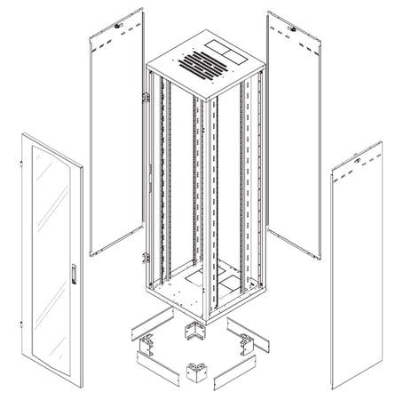 Armadio Rack NextGen 19'' 600x600 27U Grigio