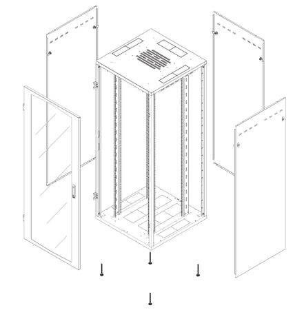 Armadio Server Rack NextGen 1000 19'' 800x1000 38U Nero