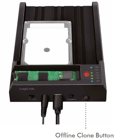 Box duplicazione esterna USB 3.2 Gen 2 Dual Bay Quickport One-Key Offline Clone Portatile