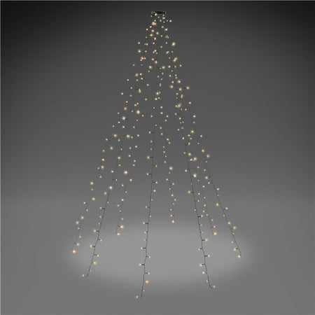 Catena Luminosa 280 Luci LED IP44 Bianco Caldo per Albero con Anello