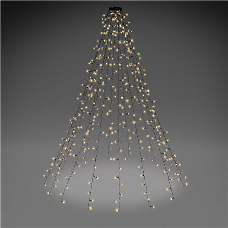 Catena Luminosa 400 Luci LED IP44 Bianco Caldo per Albero con Anello