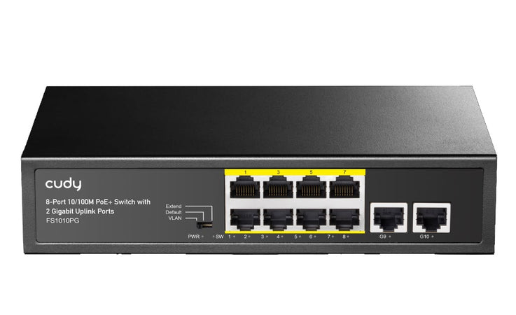 Switch PoE+ 10/100M 8 Porte con 2 Porte Uplink, FS1010PG
