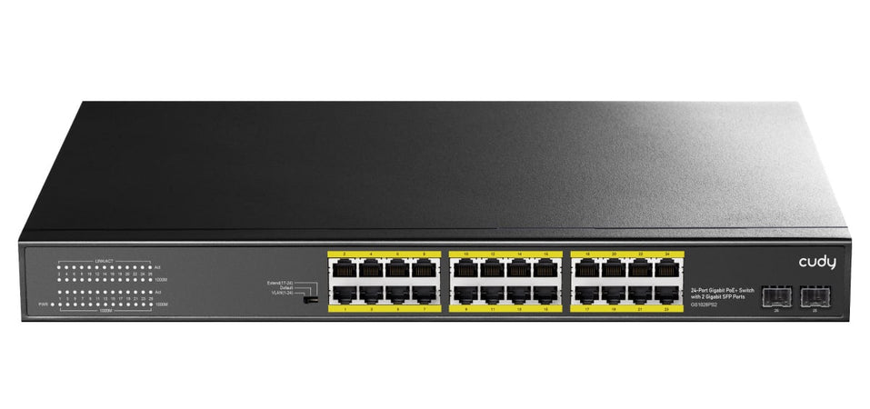 Switch Gigabit PoE+ 24 Porte con 2 porte Gigabit SFP, GS1028PS2