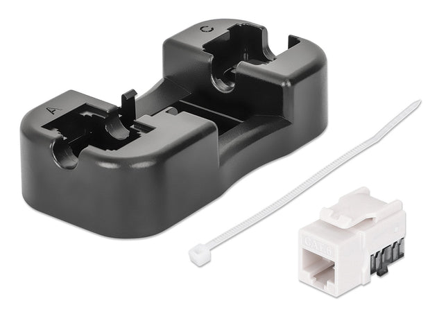 Frutto Keystone Slim Cat.6 per Cavo Rigido con Supporto Punch-Down 25 pz Bianco