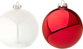 30 palline natalizie di vetro Rosso e Bianco da Ø 6 cm, Pendaglio Tinta Unita Casa e cucina/Decorazioni per interni/Addobbi e decorazioni per ricorrenze/Decorazioni natalizie/Addobbi e decorazioni/Palle e palline MagiediNatale.it - Altamura, Commerciovirtuoso.it