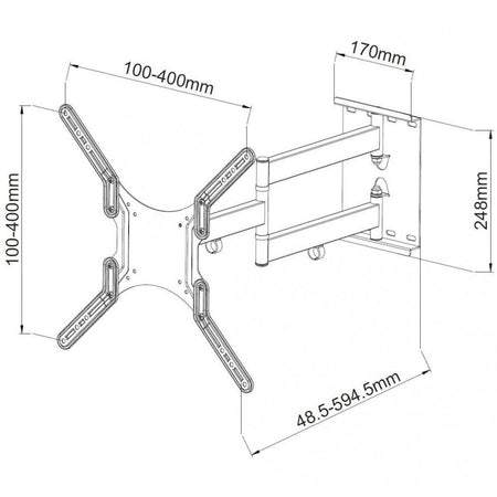 Supporto a Muro Ultra Slim per TV LED LCD 23-55'' Bianco
