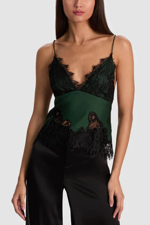 Alice + Olivia Top Black/green da donna