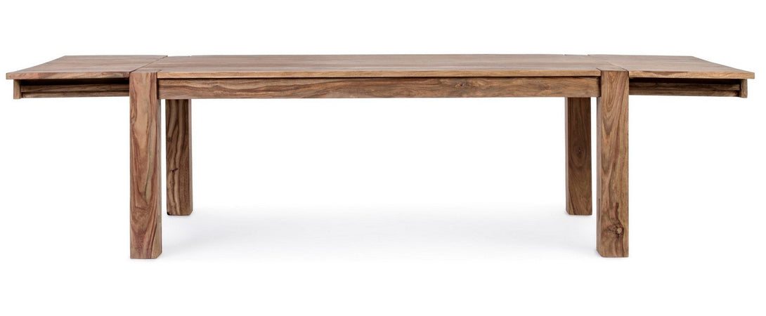 Tavolo Salford allungabile rettangolare, con gambe, piano in legno sheesham, stile design