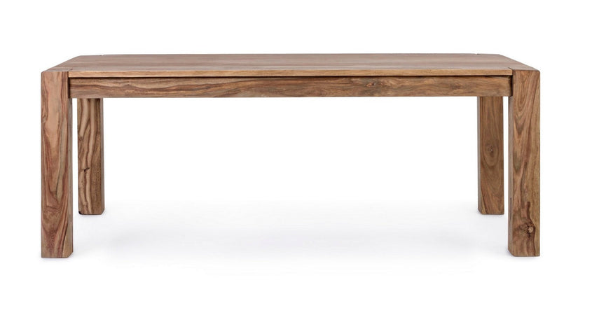 Tavolo Salford allungabile rettangolare, con gambe, piano in legno sheesham, stile design