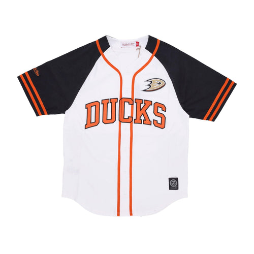 MITCHELL & NESS Casacca Bottoni Uomo Nhl Practice Day Button Front Jersey Anaduc White da uomo