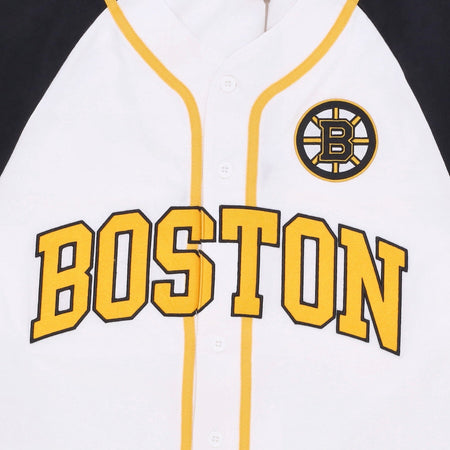 MITCHELL &amp; NESS Casacca Bottoni Uomo Nhl Practice Day Button Front Jersey Bosbru White da uomo