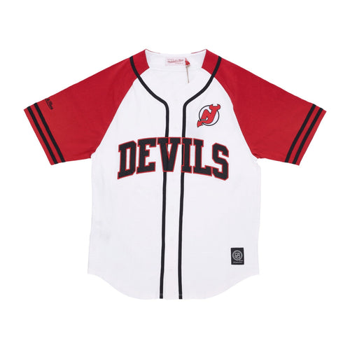 MITCHELL & NESS Casacca Bottoni Uomo Nhl Practice Day Button Front Jersey Nejdev White da uomo