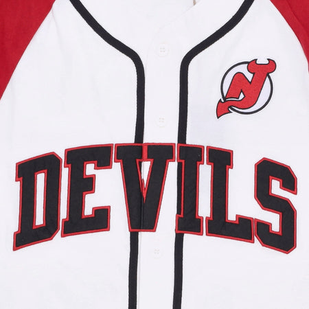 MITCHELL &amp; NESS Casacca Bottoni Uomo Nhl Practice Day Button Front Jersey Nejdev White da uomo
