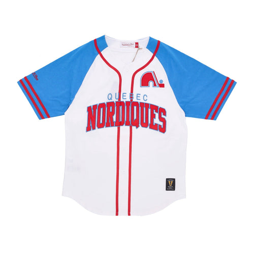 MITCHELL & NESS Casacca Bottoni Uomo Nhl Practice Day Button Front Jersey Quenor White da uomo