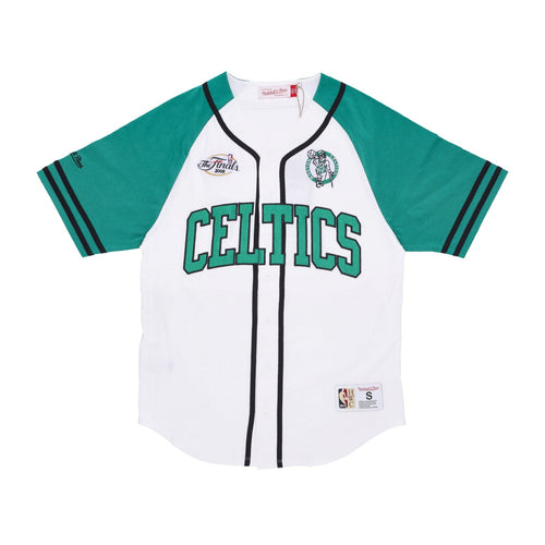 MITCHELL & NESS Casacca Bottoni Uomo Nba Practice Day Button Front Jersey Hardwood Classics Boscel White da uomo