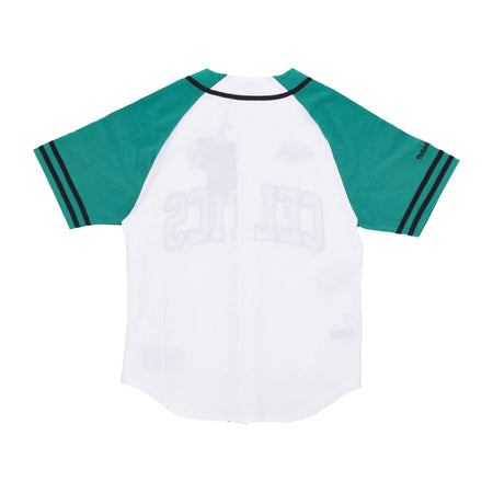 MITCHELL &amp; NESS Casacca Bottoni Uomo Nba Practice Day Button Front Jersey Hardwood Classics Boscel White da uomo